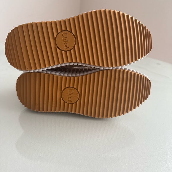 Chloé Nama embroidered Biscotti Beige sneakers. Size 8.5 EU 39. - Picture 6 of 9